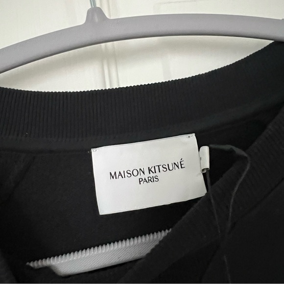 NWT MAISON KITSUNÉ Black Double Fox Head Sweatshirt size S - Picture 11 of 14